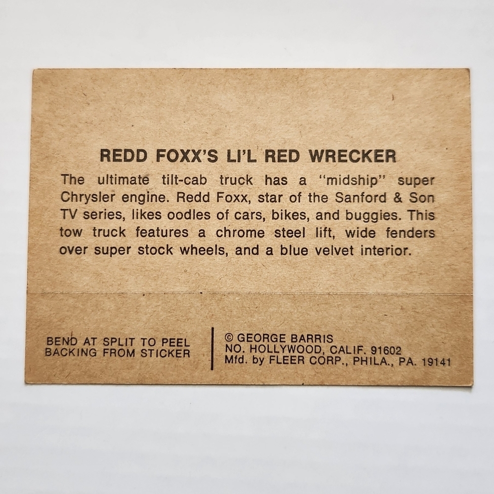 Vintage 1970  GEORGE BARRIS Kustom City Sticker - LIL’ REDD WRECKER  Redd Foxx - Picture 5 of 11